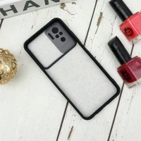 قاب طرحدار محافظ لنزدار کشویی + پاپ سوکت طرح پلنگی شیائومی Redmi Note 10 سری B
