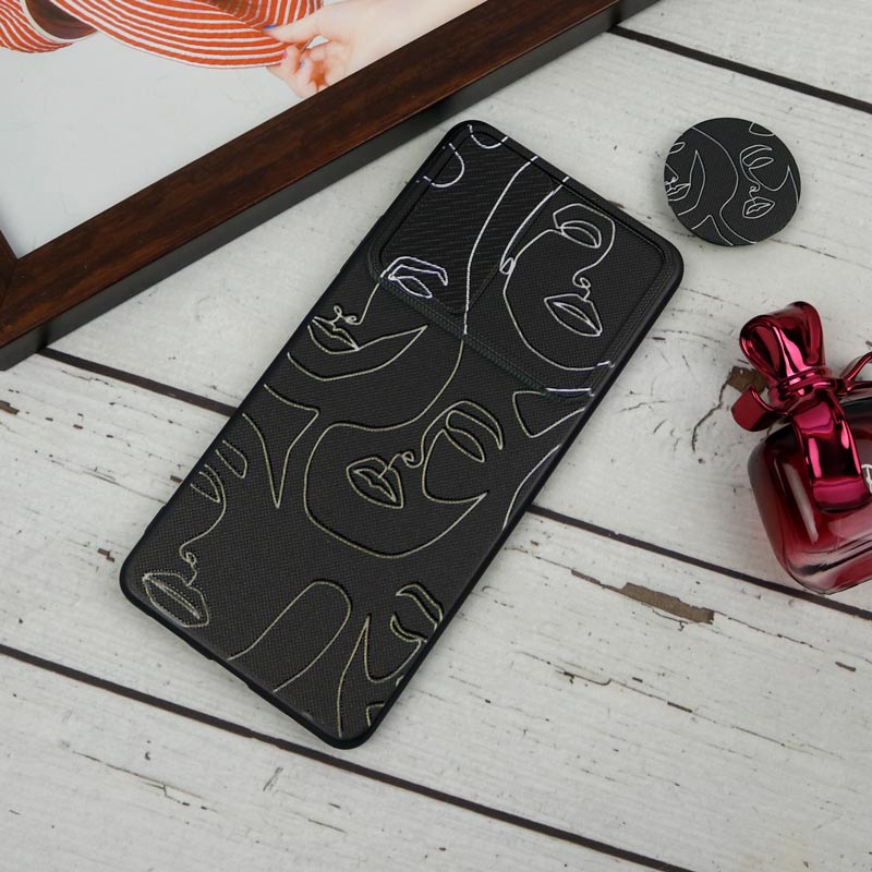 قاب طرحدار محافظ لنزدار کشویی + پاپ سوکت طرح چهره شیائومی Redmi Note 10 Pro سری B