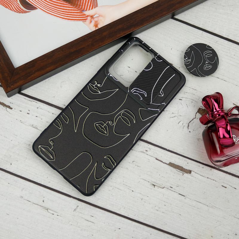 قاب طرحدار محافظ لنزدار کشویی + پاپ سوکت طرح چهره شیائومی Redmi Note 10 Pro سری B