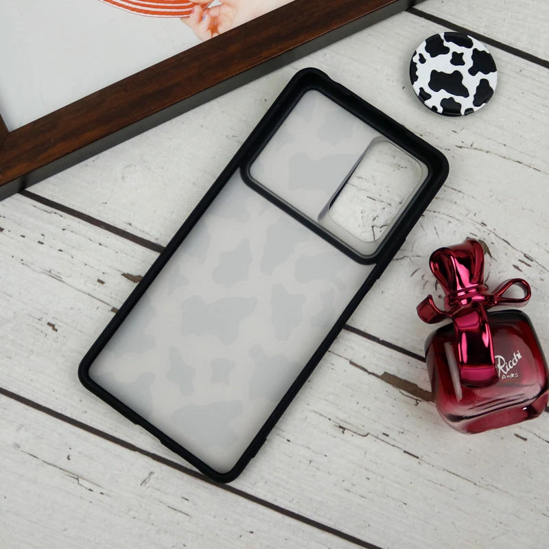 قاب طرحدار محافظ لنزدار کشویی + پاپ سوکت طرح سیاه و سفید شیائومی Redmi Note 10 Pro سری B