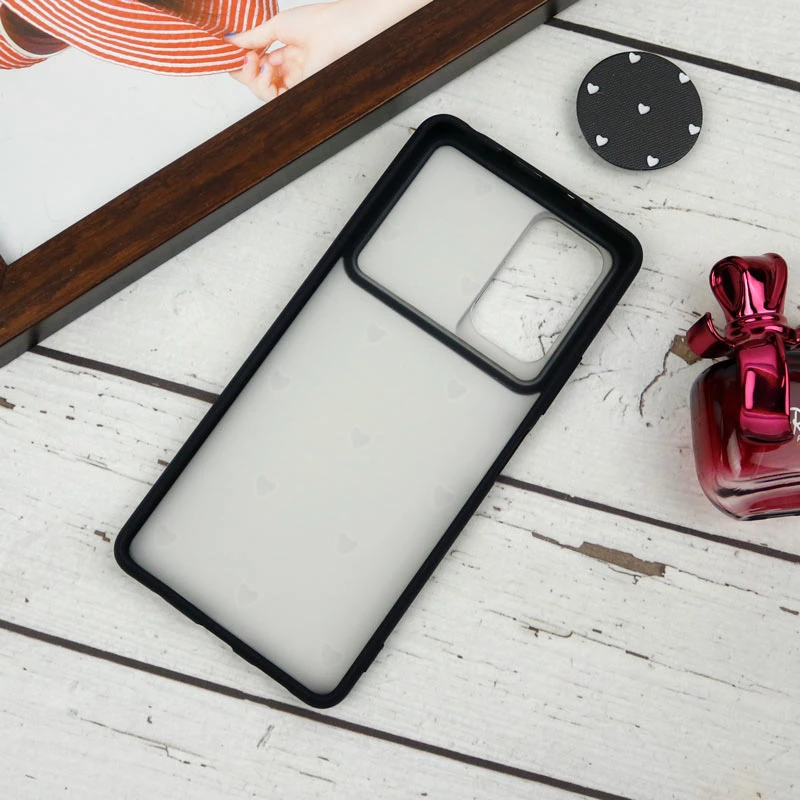 قاب طرحدار محافظ لنزدار کشویی + پاپ سوکت طرح قلب سفید شیائومی Redmi Note 10 Pro سری B