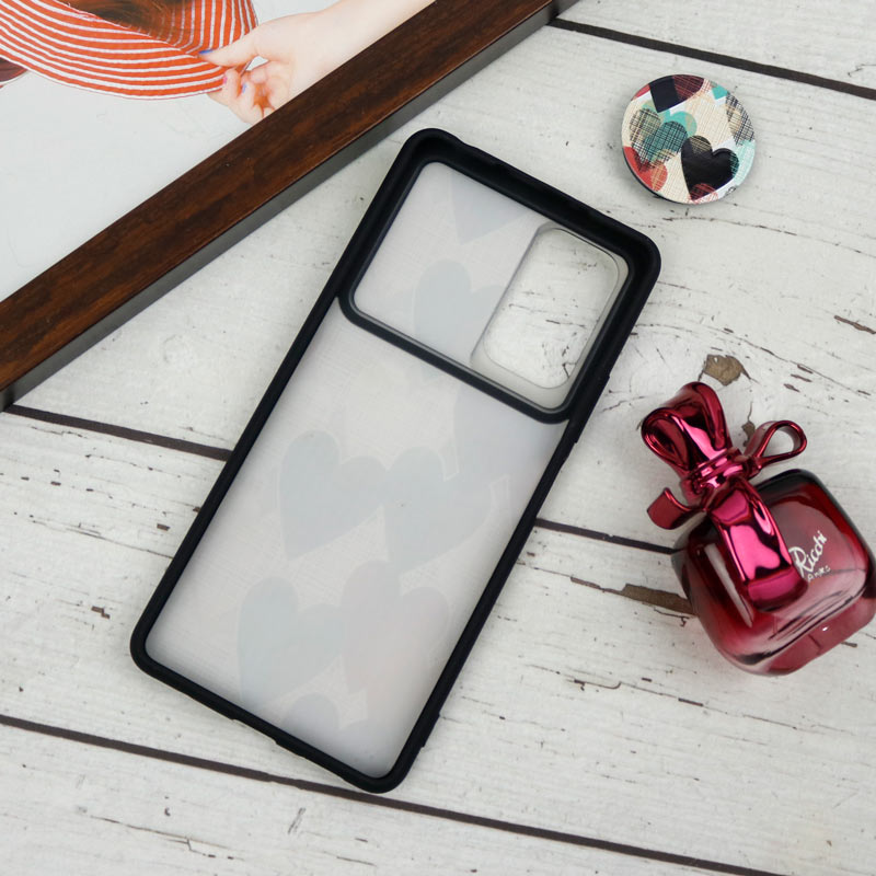 قاب طرحدار محافظ لنزدار کشویی + پاپ سوکت طرح قلبی شیائومی Redmi Note 10 Pro سری B