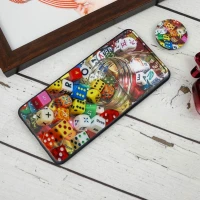 قاب طرحدار محافظ لنزدار کشویی + پاپ سوکت طرح تاس شیائومی Redmi Note 10 Pro سری B