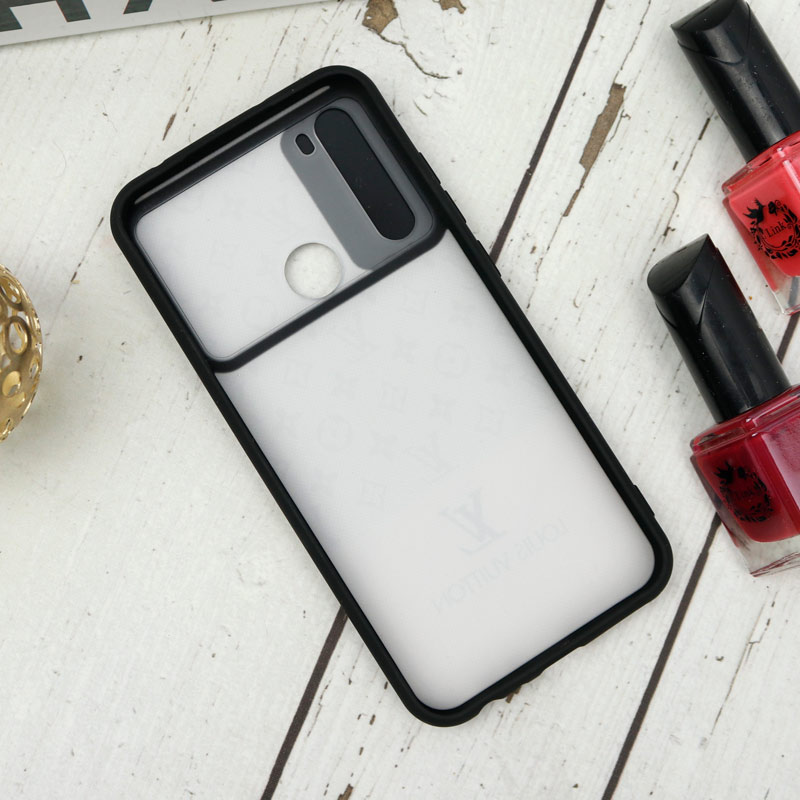 قاب طرحدار محافظ لنزدار کشویی + پاپ سوکت طرح LV شیائومی Redmi Note 8 سری B