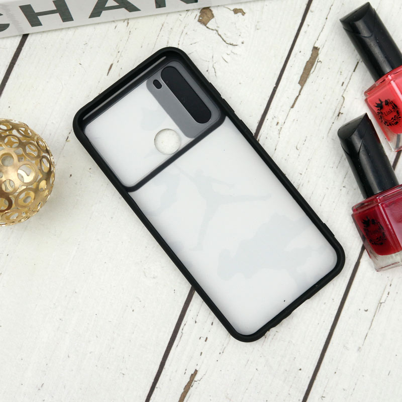 قاب طرحدار محافظ لنزدار کشویی + پاپ سوکت طرح ارتشی شیائومی Redmi Note 8 سری B