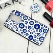 قاب طرحدار محافظ لنزدار کشویی + پاپ سوکت طرح چشم و نظر شیائومی Redmi Note 8 Pro سری B