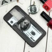 قاب طرحدار محافظ لنزدار کشویی + پاپ سوکت طرح دلار شیائومی Redmi Note 8 Pro سری B