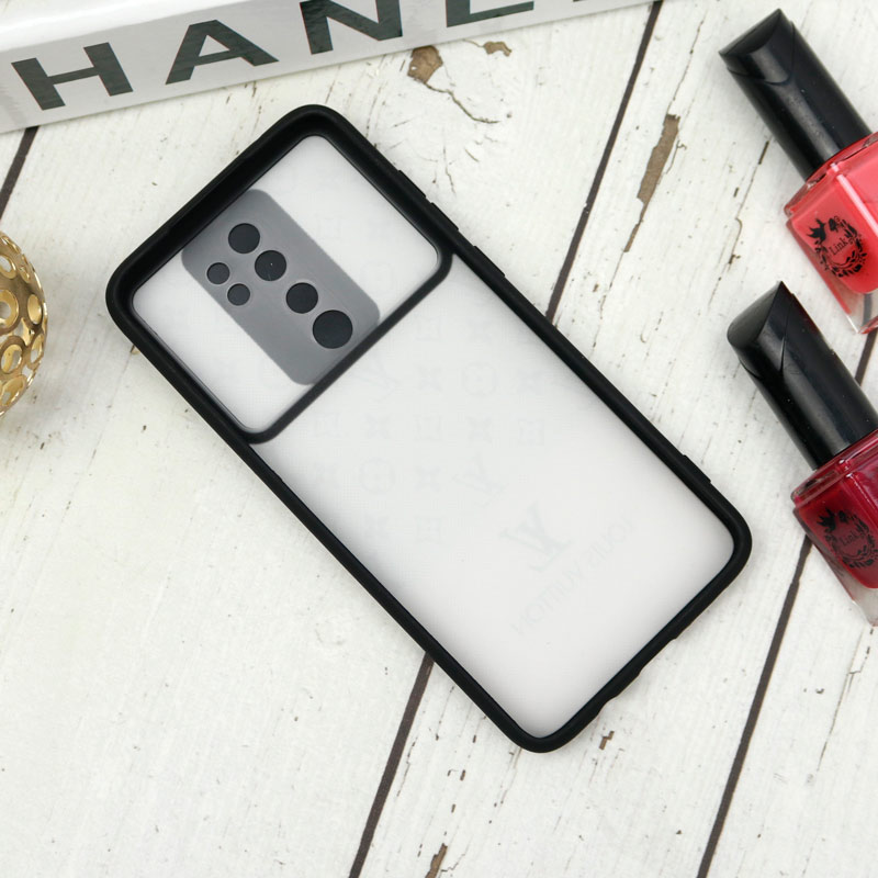 قاب طرحدار محافظ لنزدار کشویی + پاپ سوکت طرح LV شیائومی Redmi Note 8 Pro سری B