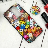 قاب طرحدار محافظ لنزدار کشویی + پاپ سوکت طرح تاس شیائومی Redmi Note 8 Pro سری B