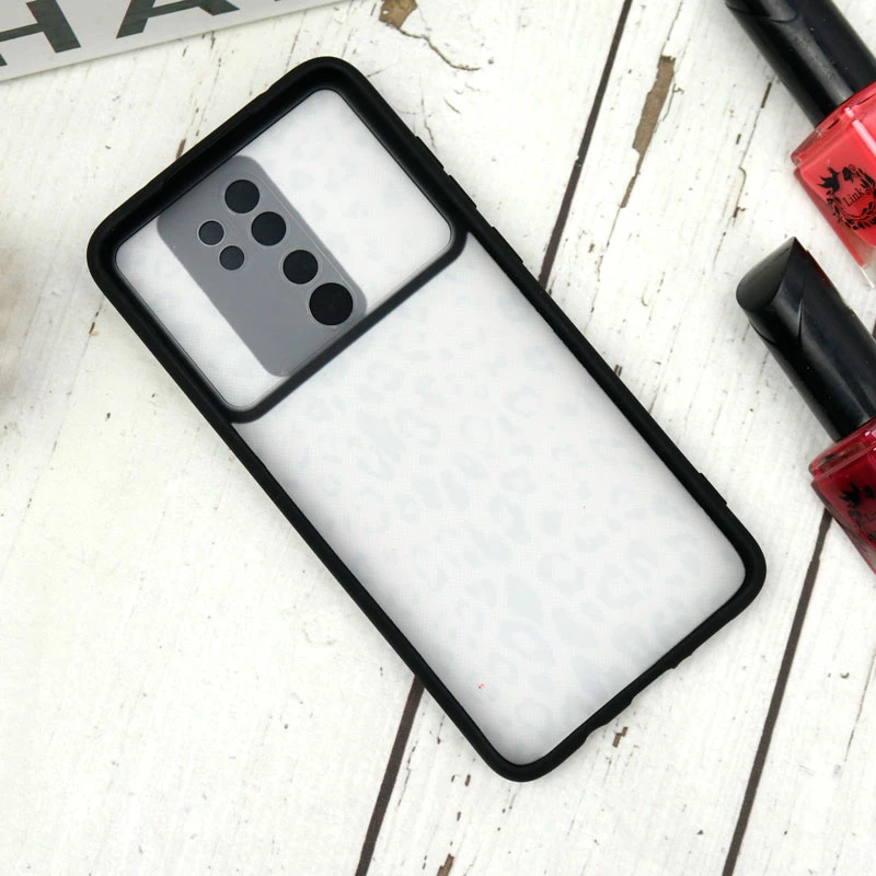 قاب طرحدار محافظ لنزدار کشویی + پاپ سوکت طرح پلنگی شیائومی Redmi Note 8 Pro سری B