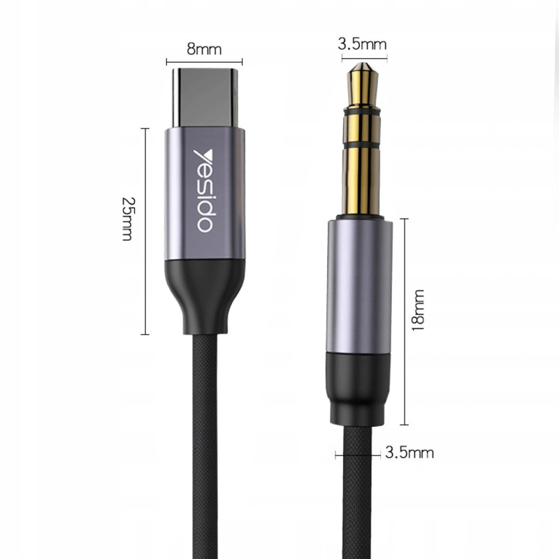 کابل تبدیل Yesido YAU20 Type-C To AUX 1m