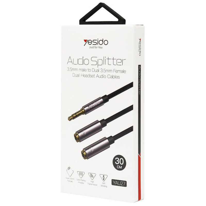 کابل 1 به 2 هدفون Yesido YAU27 30cm
