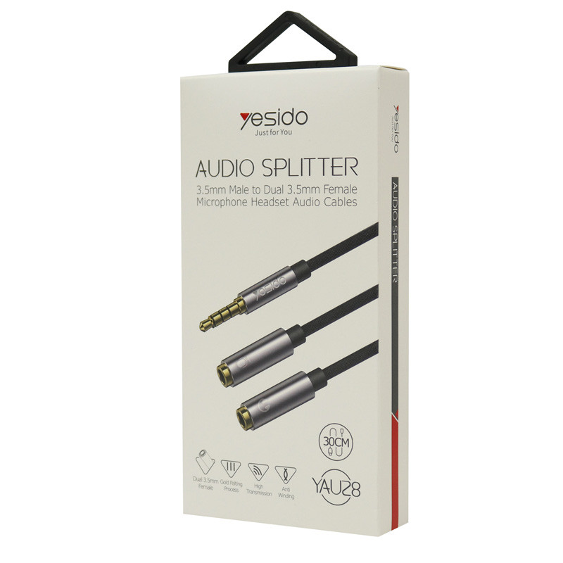 کابل 1 به 2 هدفون Yesido YAU28 30cm
