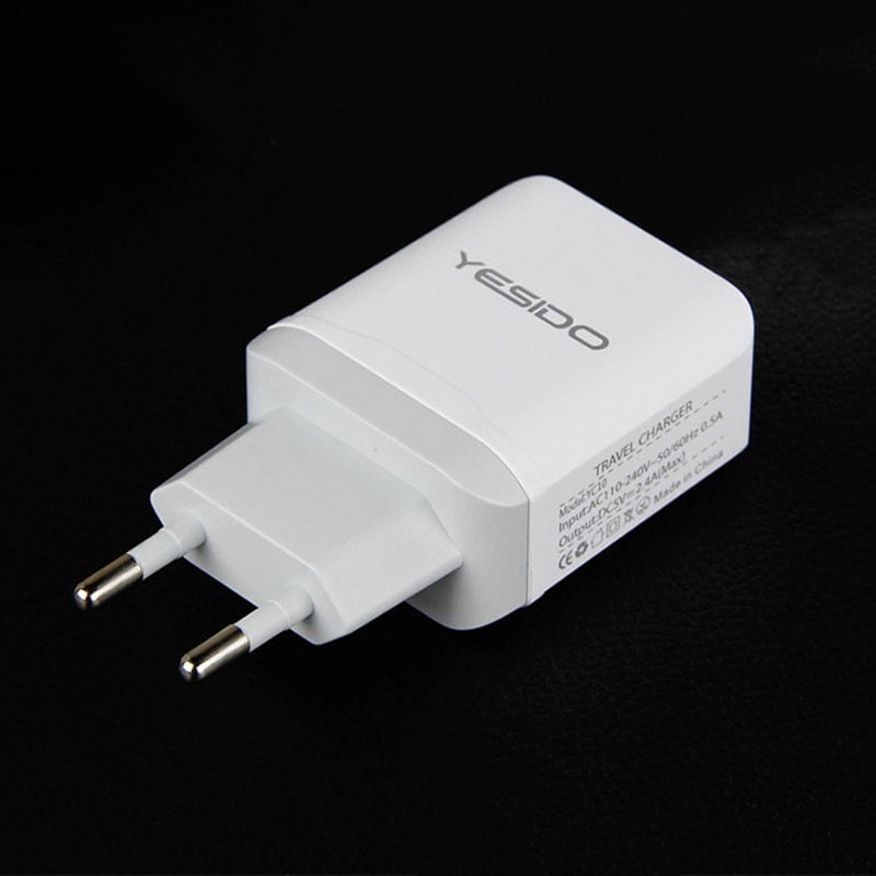 شارژر دیواری Yesido YC10 2Port 2.4A + کابل میکرو یو اس بی