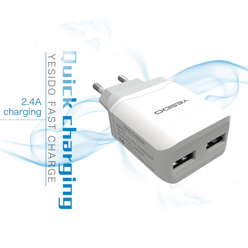 شارژر دیواری Yesido YC10 2Port 2.4A + کابل میکرو یو اس بی