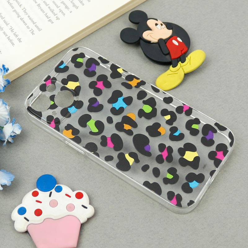 قاب ژله ای شفاف طرحدار پلنگی iPhone 13