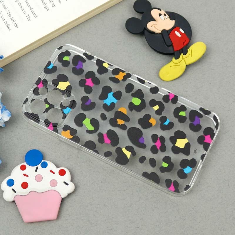 قاب ژله ای شفاف طرحدار پلنگی iPhone 12 Pro