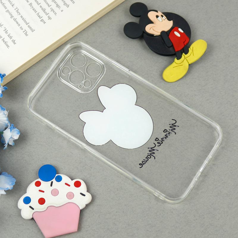 قاب ژله ای شفاف طرحدار مینی موس iPhone 12 Pro
