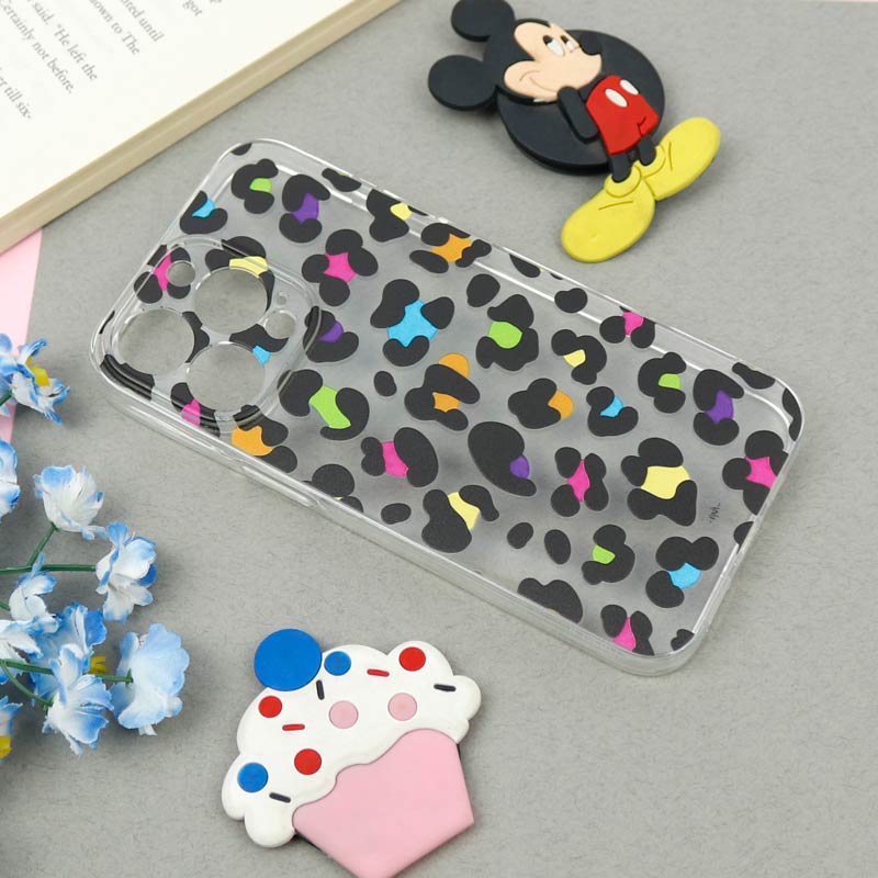قاب ژله ای شفاف طرحدار پلنگی iPhone 13 Pro