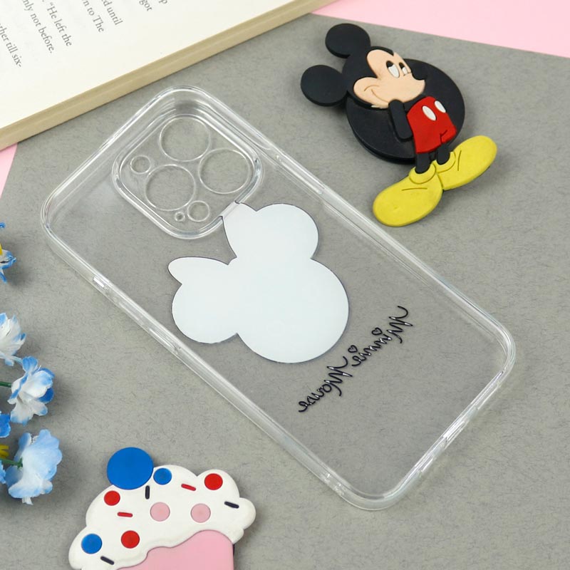 قاب ژله ای شفاف طرحدار میکی موس iPhone 13 Pro