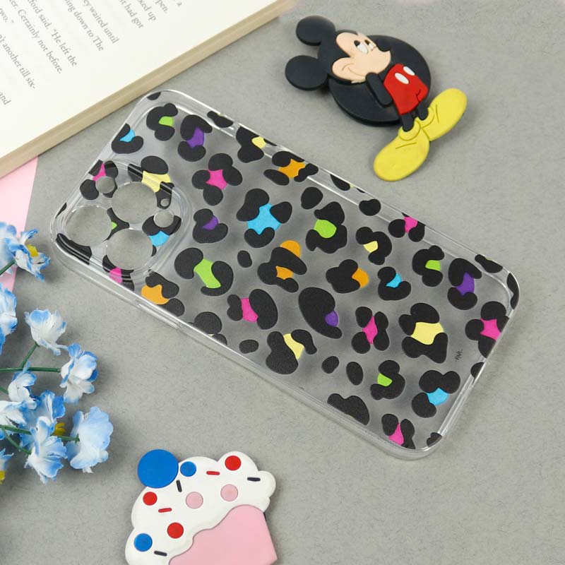 قاب ژله ای شفاف طرحدار پلنگی iPhone 13 Pro Max