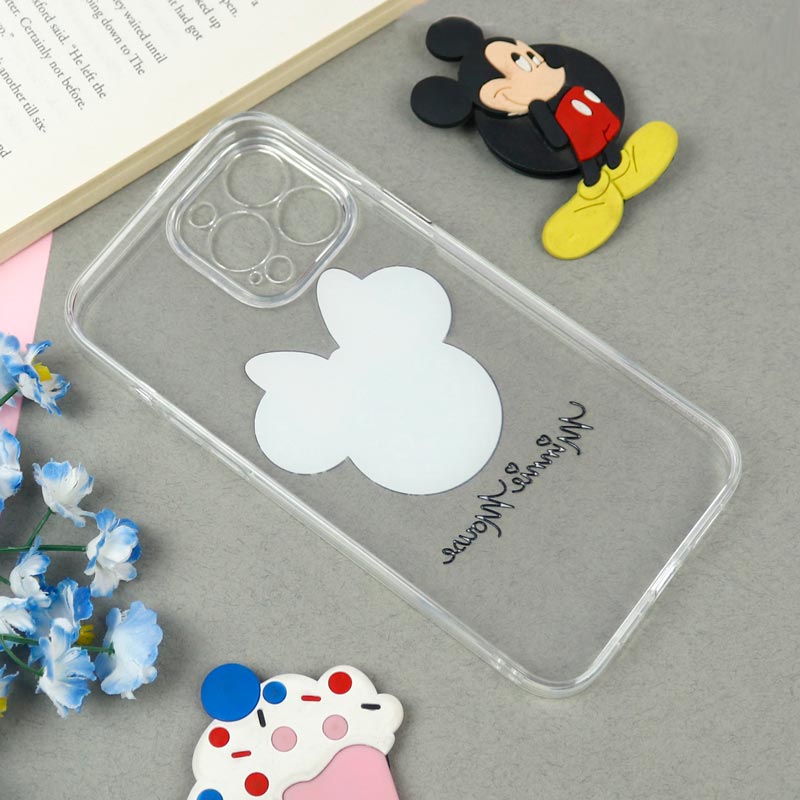 قاب ژله ای شفاف طرحدار مینی موس iPhone 13 Pro Max