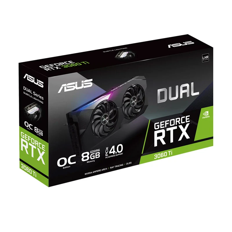 کارت گرافیک ASUS Dual GeForce RTX 3060Ti V2 OC 8GB GDDR6 256Bit