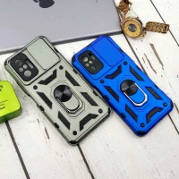 قاب ضد ضربه محافظ لنزدار کشویی هولدر دار بتمن Xiaomi Redmi Note 10 / Note 10s