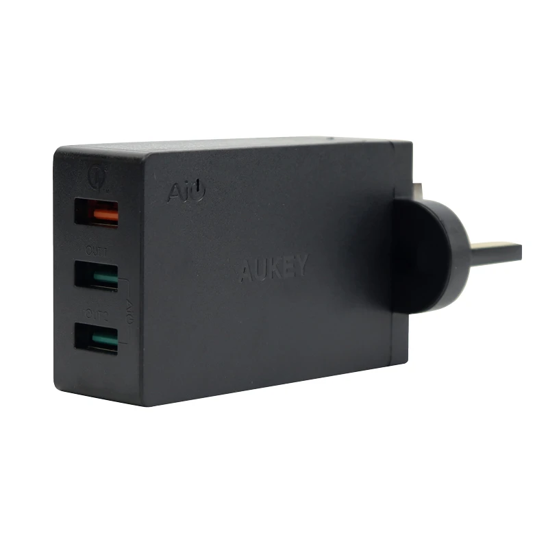 شارژر دیواری فست شارژ Aukey PA-T14 3Port QC3 3A 42W + کابل میکرو یو اس بی