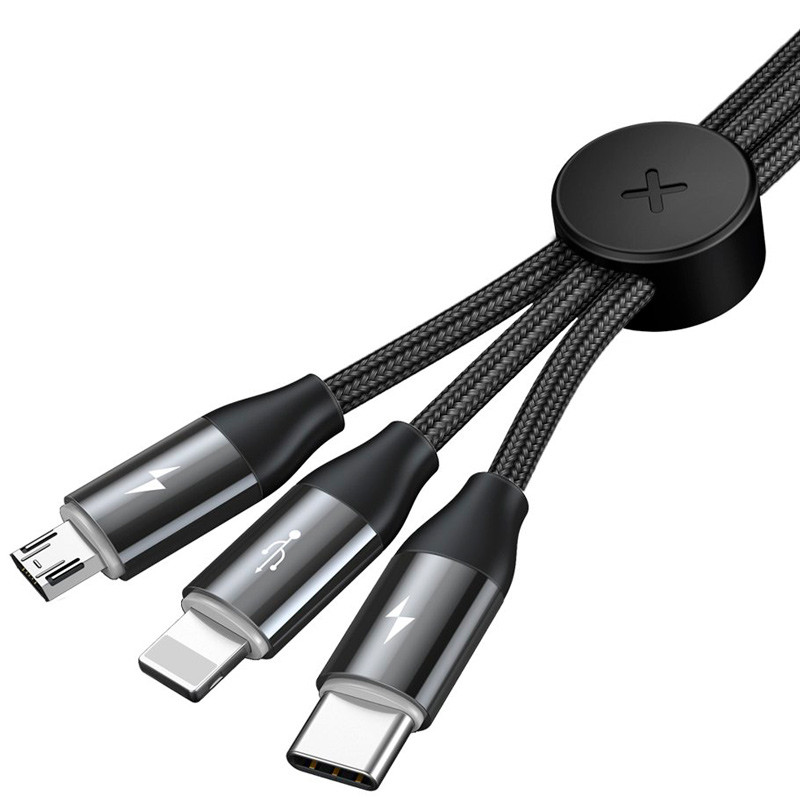 کابل 3 سر فست شارژ Baseus CAMLT-FX 3.5A 1m