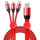 کابل 3 سر فست شارژ Baseus CAMLT-FX 3.5A 1m