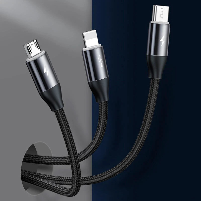 کابل 3 سر فست شارژ Baseus CAMLT-FX 3.5A 1m