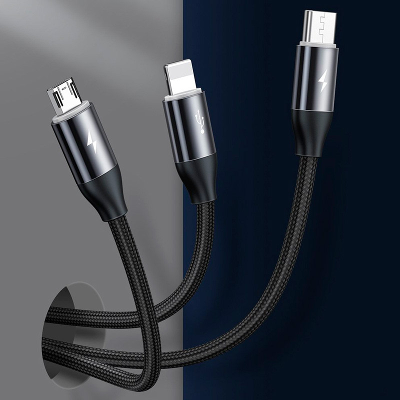کابل 3 سر فست شارژ Baseus CAMLT-FX 3.5A 1m