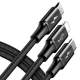 کابل 3 سر فست شارژ Baseus Rapid Series CAMLT-SU 3A 1.2m