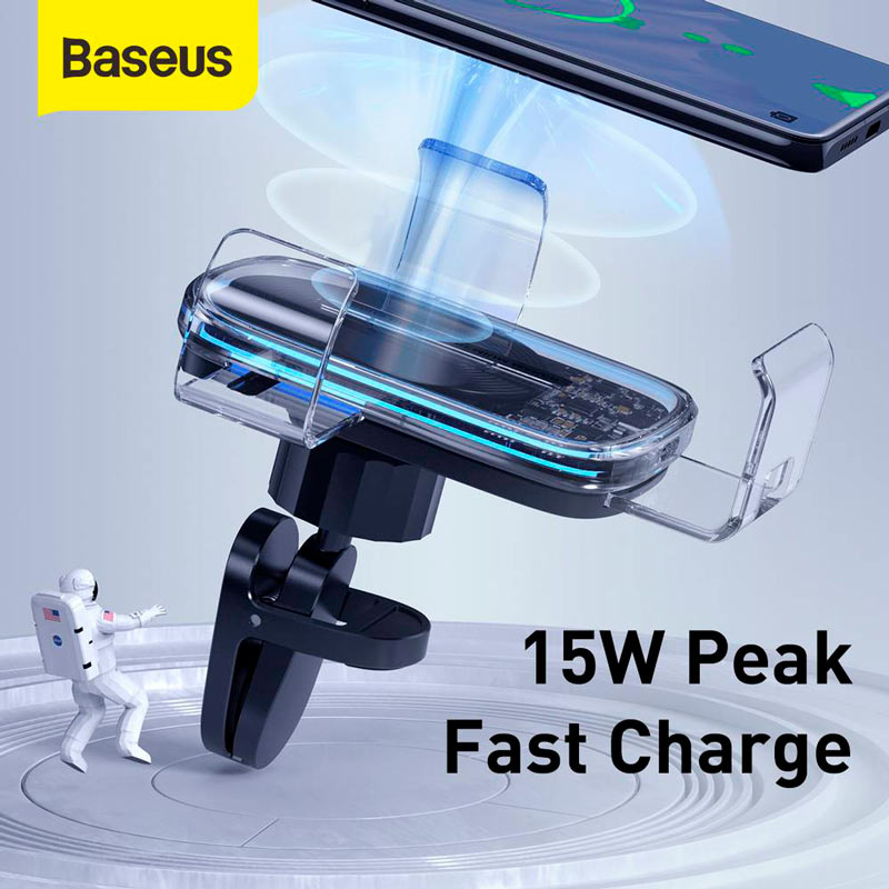 هولدر دریچه ای شارژر بی سیم فست شارژ Baseus WXYL-K 15W