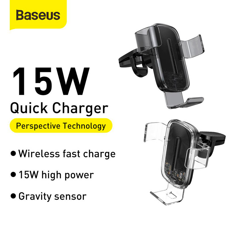 هولدر دریچه ای شارژر بی سیم فست شارژ Baseus WXYL-K 15W