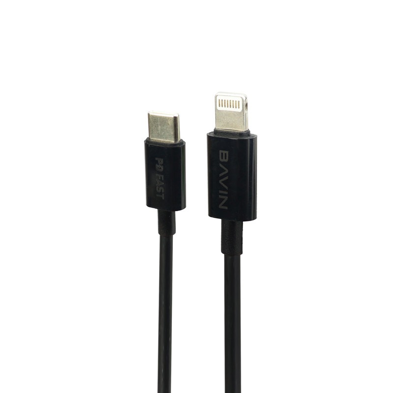 شارژر فندکی فست شارژ Bavin PC309 QC3.0 3.1A PD 18W + کابل آیفونی