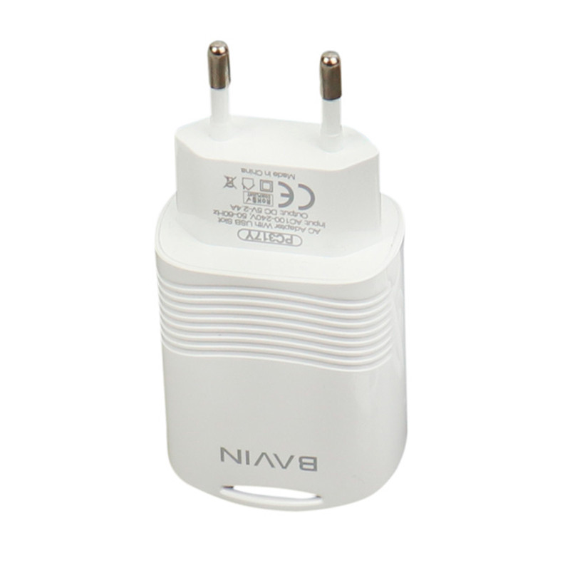 شارژر دیواری Bavin PC317Y 2.4A + کابل آیفونی