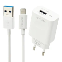 شارژر دیواری Bavin PC318Y 2.4A + کابل آیفونی
