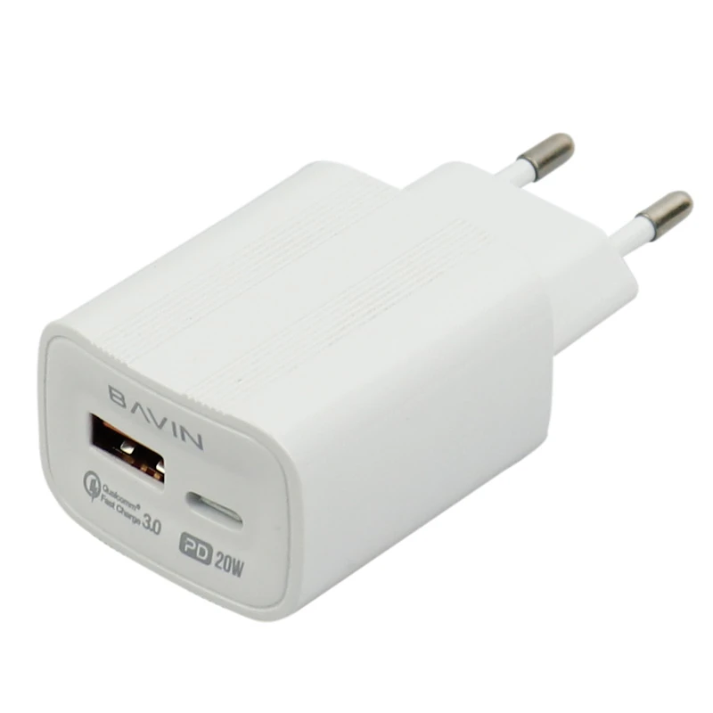 کلگی فست شارژ Bavin PC336Y 2Port 3.4A QC3 PD 20W