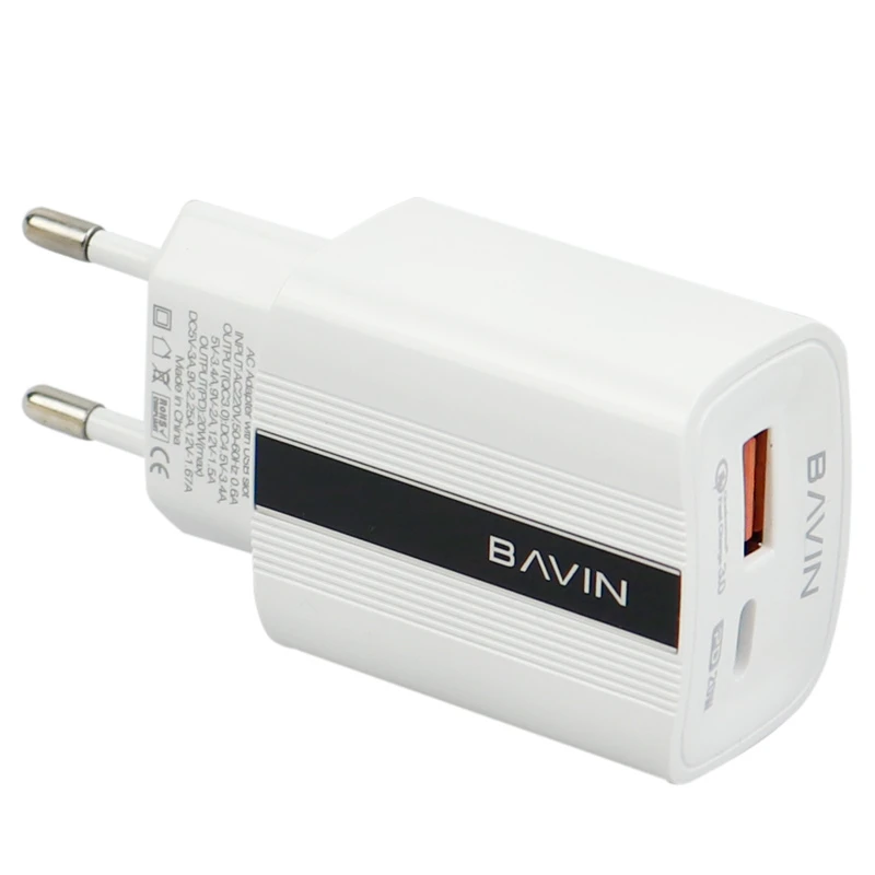 کلگی فست شارژ Bavin PC336Y 2Port 3.4A QC3 PD 20W