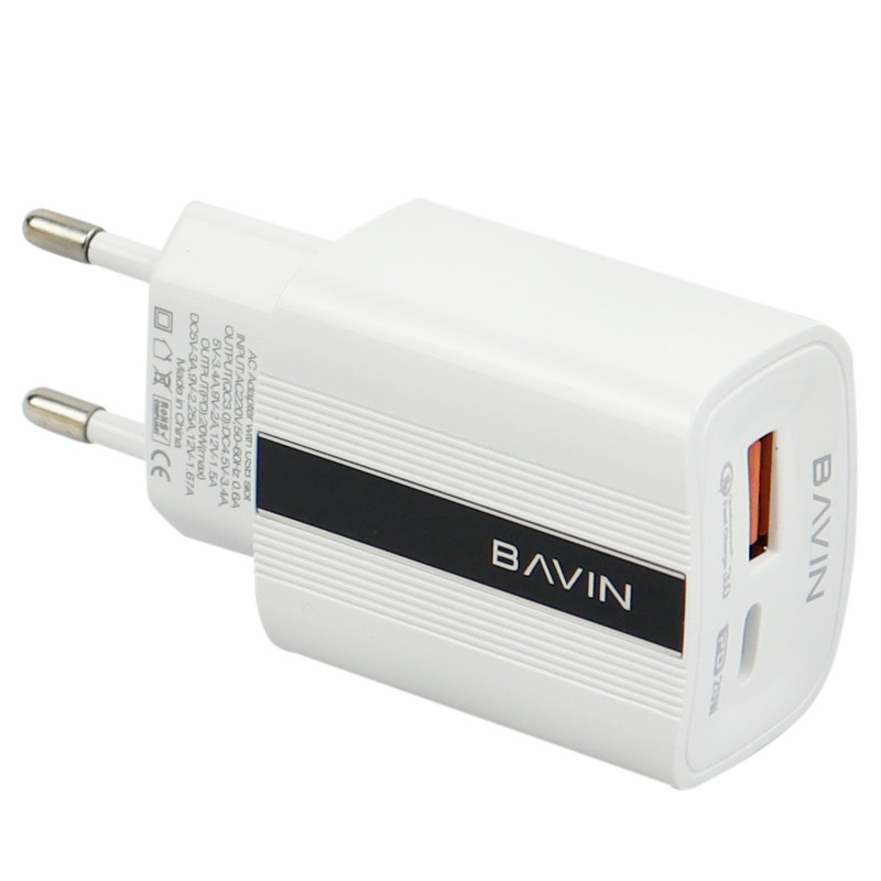 کلگی فست شارژ Bavin PC336Y 2Port 3.4A QC3 PD 20W