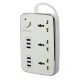 چند راهی 3 خانه ارت دار باوین PC588 با کابل 1.5 متری + شارژر USB