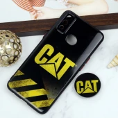 قاب PC محافظ لنز دار طرح CAT + پاپ سوکت Samsung Galaxy A10s