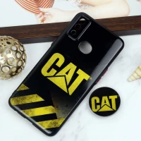 قاب PC محافظ لنز دار طرح CAT + پاپ سوکت Samsung Galaxy A10s