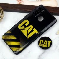 قاب PC محافظ لنز دار طرح CAT + پاپ سوکت Samsung Galaxy A20 / A30