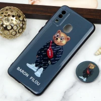 قاب PC محافظ لنز دار طرح Baron + پاپ سوکت Samsung Galaxy A20 / A30