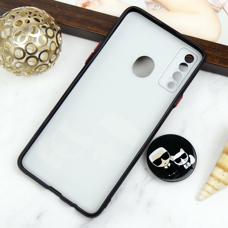 قاب PC محافظ لنز دار طرح Boss Cat + پاپ سوکت Samsung Galaxy A20s