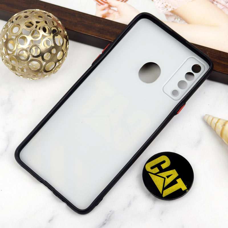 قاب PC محافظ لنز دار طرح CAT + پاپ سوکت Samsung Galaxy A20s