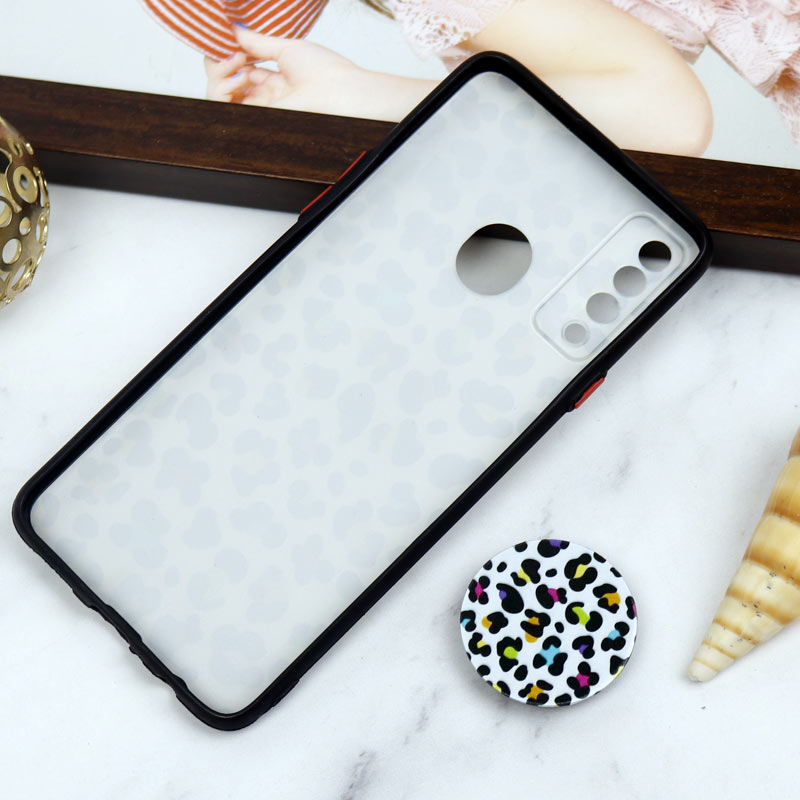 قاب PC محافظ لنز دار طرح پلنگی + پاپ سوکت Samsung Galaxy A20s